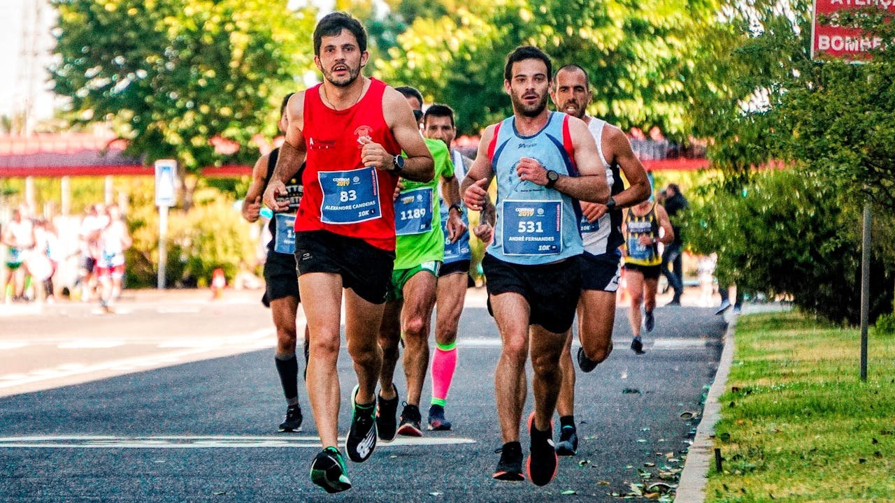 Men Running on Road